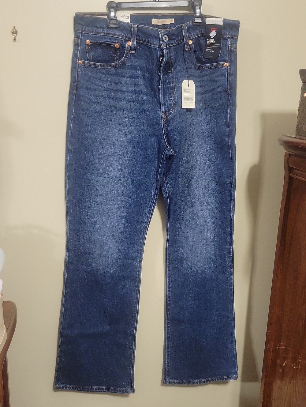 Levi's Women's Wedgie Bootcut Stretch Jeans in Dark Blue Denim